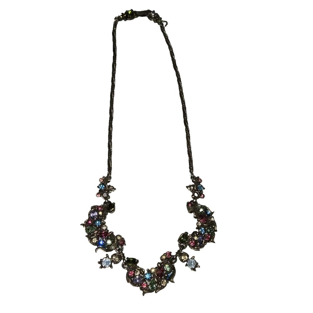 Vintage Hollycraft 1953 Collar Choker Pastel Necklace Fruit Salad Rhinestones